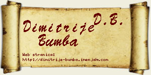 Dimitrije Bumba vizit kartica
